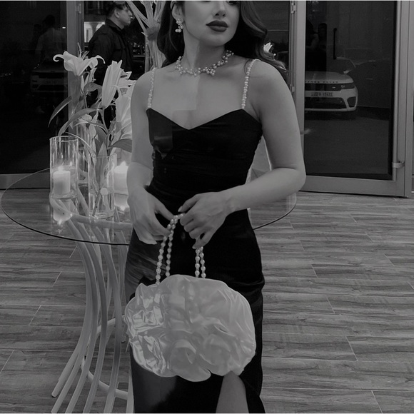 Zara SATIN EFFECT DRESS WITH PEARL EFFECT STRAPS - Picture 3 of 6